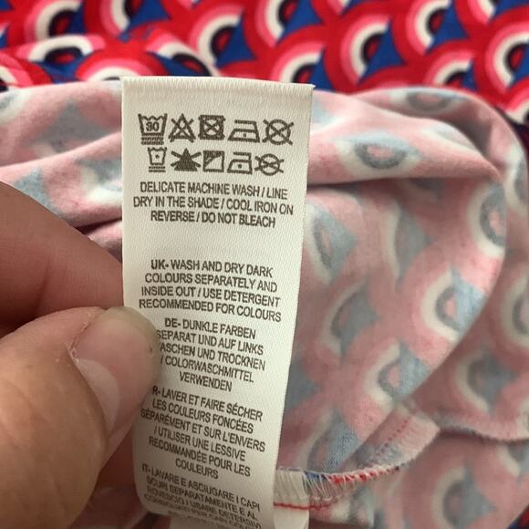 Boden Tory jersey red rainbow dress womens 14 large new 3/4 sleeve casual cute - Picture 10 of 10